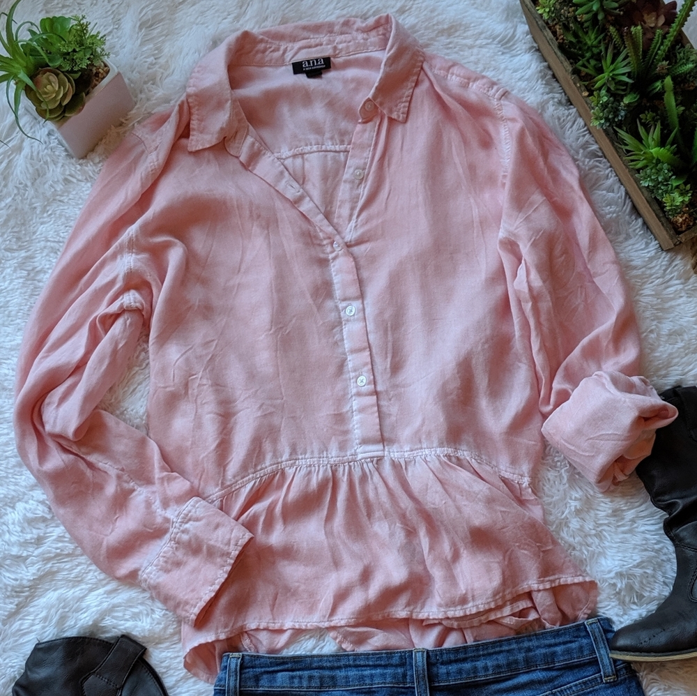 Pink button down blouse